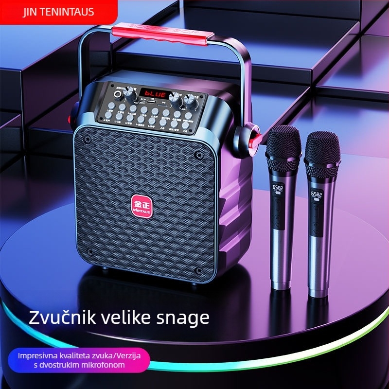 Jinzheng S91 Prijenosni Bluetooth zvučnik za vanjsku upotrebu, s mikrofonom za karaoke, snažan zvuk, model S91