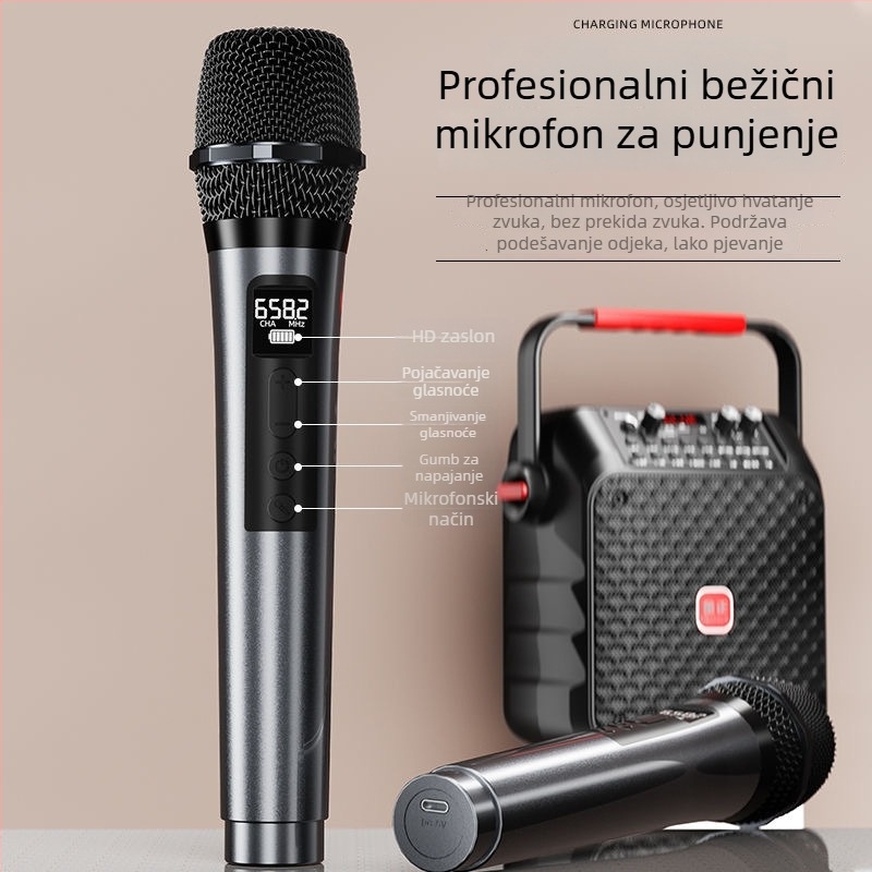 Jinzheng S91 Prijenosni Bluetooth zvučnik za vanjsku upotrebu, s mikrofonom za karaoke, snažan zvuk, model S91
