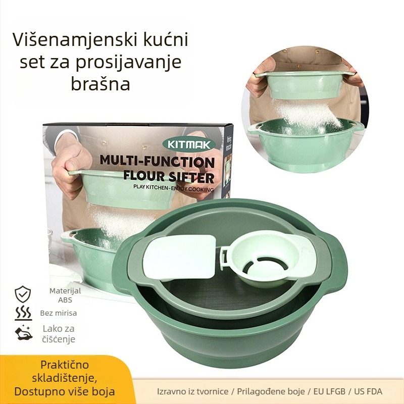 Višenamjenski set sita za brašno za kućnu pečenje s odvajačem bjelanjka i spatulom, marka Jumei Kitchen Counter
