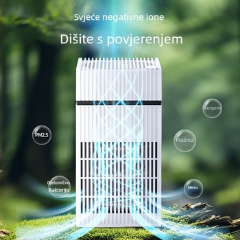 Desktop uređaj za pročišćavanje zraka za dom: uklanja formaldehid, mirise i dlake kućnih ljubimaca; UV + HEPA tehnologija; 50 m3/h, buka <36 dB, USB napajanje, bez instalacije, pogodan za 21–30 m2