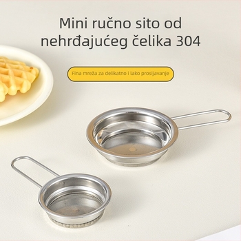 Hena 304 nehrđajući čelik, ručno sito za brašno, mreža 40, za posipanje šećera i kakaa u prahu, kućno sito za pečenje