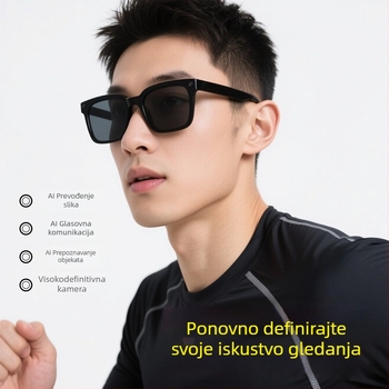 AI pametne naočale: 4K stabilizirano video, Bluetooth do 10 m, upravljanje dodirom i glasom, prijevod u realnom vremenu