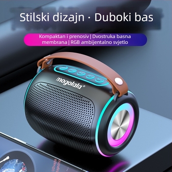 Karaoke mikrofon s ugrađenim zvučnikom, ručni, dvokanalni, snažan bas, za kućnu upotrebu