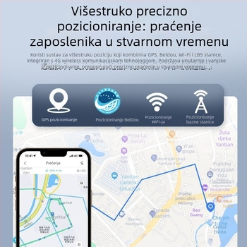 4G pametni bedž s snimanjem glasa i Beidou GPS pozicioniranjem (Windows, 4G prijenos, domet 1,5–4 m, ABS)