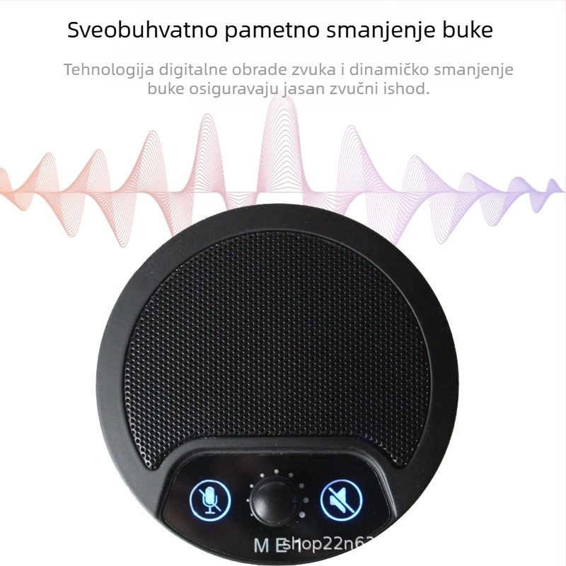 USB konferencijski mikrofon s 360° omnidirekcijskim snimanjem, napajanje 5V, raspon 20 Hz–20 kHz, SNR ≥70 dB