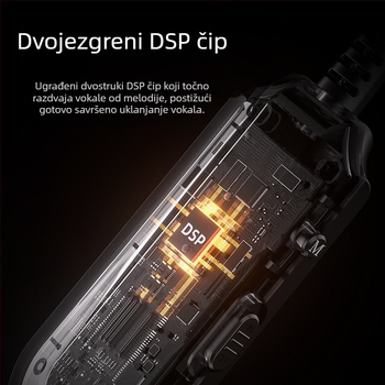 AI alat za uklanjanje vokala i pratnje, model K300, Bluetooth podrška, bežični domet 20 m, način rada: žični i bežični, plastično kućište