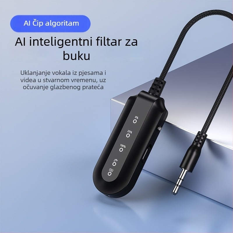 AI alat za uklanjanje vokala i pratnje, model K300, Bluetooth podrška, bežični domet 20 m, način rada: žični i bežični, plastično kućište