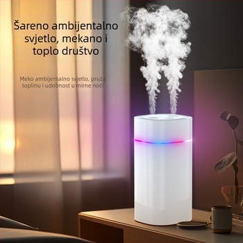 Zračni ovlaživač s dvostrukim izlazima magle, veliki volumen magle, USB napajanje, spremnik 0,5–1 L, pogodan za 31–40 m²