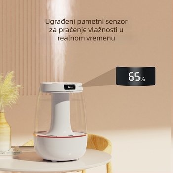 Ovlaživač zraka, model JH-020H, dvije mlaznice magle, spremnik 2.6–4.0 L, pogodan za 21–30 m², buka ispod 36 dB, tajmer preko 8 sati