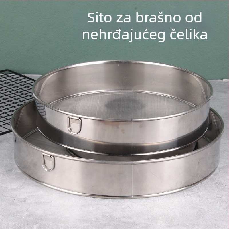 Sito za brašno od 304 nehrđajućeg čelika, mreža 40/60, kuhinjski alat za pečenje