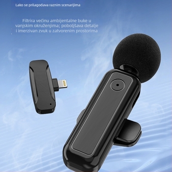 Bežični lavalier mikrofon s redukcijom šuma za prijenos uživo i snimanje videa — mini Bluetooth mikrofon