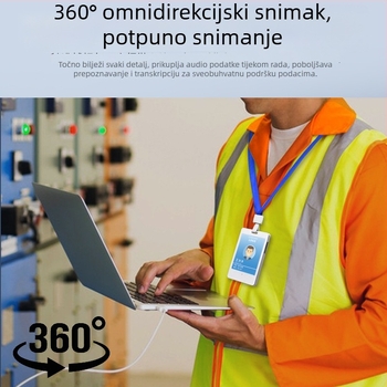4G pametni radni značak sa zapisom, BeiDou GPS pozicioniranje, AI inteligencija, Windows OS, domet 1,5–4 m