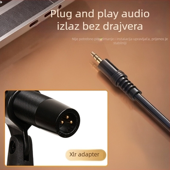 E300 kabelski ručni kondenzatorski mikrofon za prijenos uživo, KTV i sastanke – frekvencijski raspon 100 Hz–20 kHz, SNR ≥60 dB, bez baterije