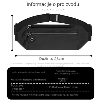 Torba za traku za telefon – ultra-tanka, lagana, izdržljiva, unisex, Oxford tkanina