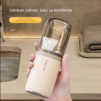 Putni set čašice za ispiranje usta s pretincem za pastu i četkicu za zube, plastika, Yishe, otisak logotipa, prilagodljiv
