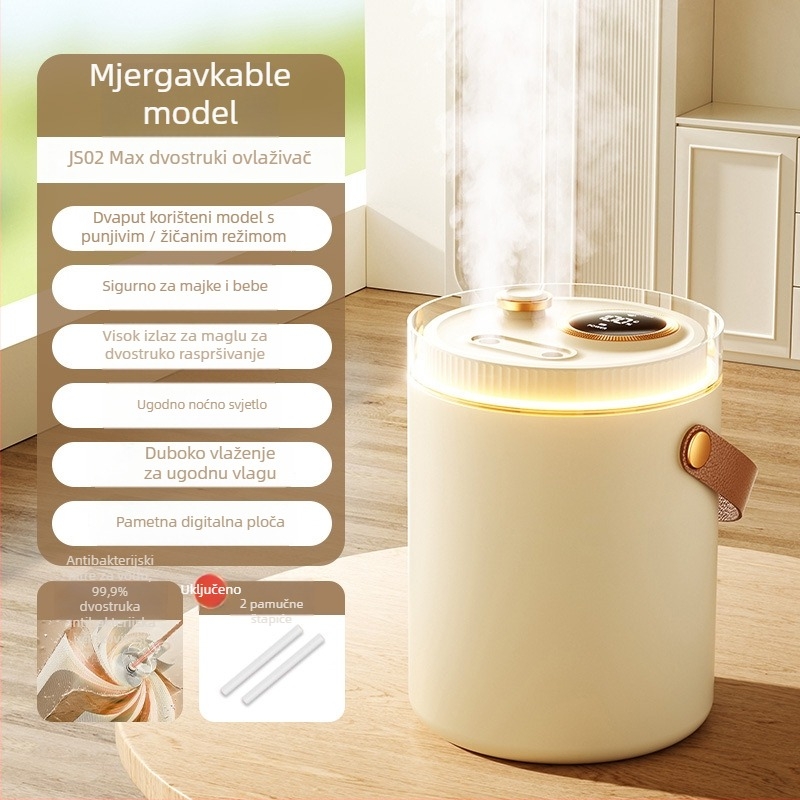 JS02 Ovlaživač zraka – za dom i ured, 31-40 m², spremnik 1.0-2.5 L, USB napajanje, buka 36-45 dB