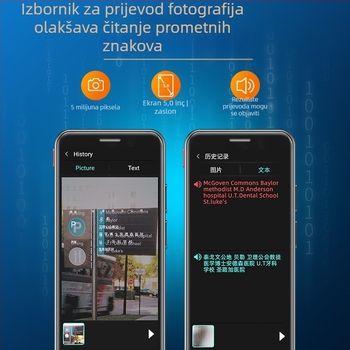 A40Lite Pametni offline prevoditelj – burmanski, vijetnamski, persijski, ujgurski; Android; Bluetooth; doseg 10 m; Glasovni asistent
