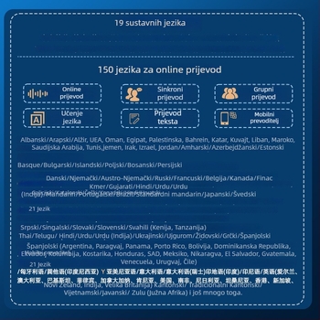 A40Lite Pametni offline prevoditelj – burmanski, vijetnamski, persijski, ujgurski; Android; Bluetooth; doseg 10 m; Glasovni asistent