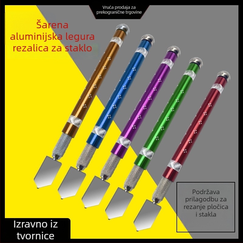 Yuesong aluminijski roller rezač stakla – za staklo i pločice, tip roller, ručni dijamantni alat