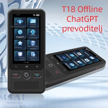 Prijenosni inteligentni offline prevoditelj — 138 jezika, Android, Bluetooth, domet 10 m, zaslon na dodir i tipke, ABS