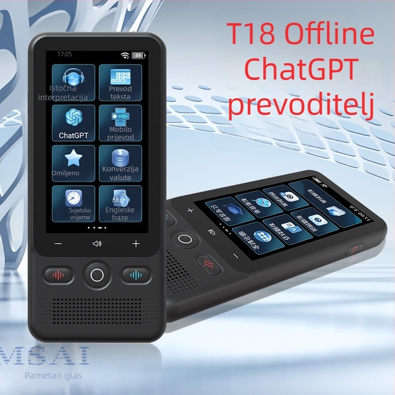 Prijenosni inteligentni offline prevoditelj — 138 jezika, Android, Bluetooth, domet 10 m, zaslon na dodir i tipke, ABS