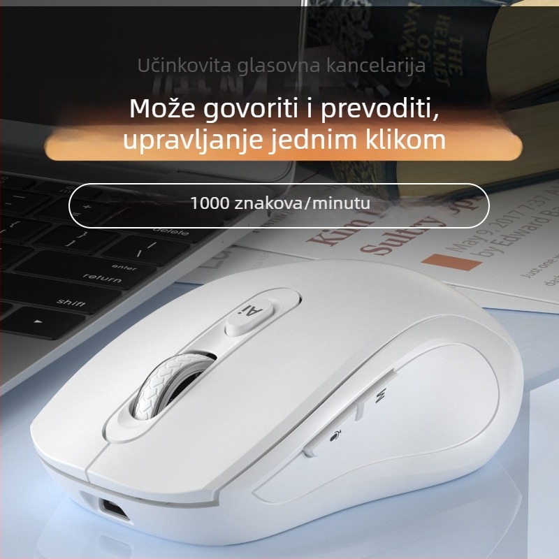 Optički bežični miš s USB sučeljem, 2.4G/Bluetooth, 1200dpi, 6 tipki, ergonomski dizajn