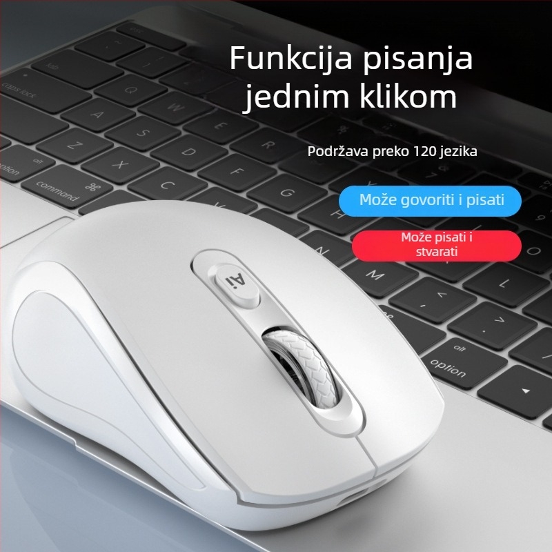 Optički bežični miš s USB sučeljem, 2.4G/Bluetooth, 1200dpi, 6 tipki, ergonomski dizajn