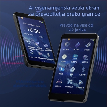 AI offline prevoditelj sa simultanim prijevodom, podrška za 138 zemalja, Type-C sučelje, kamera 5.0 MP, ABS kućište 125 g