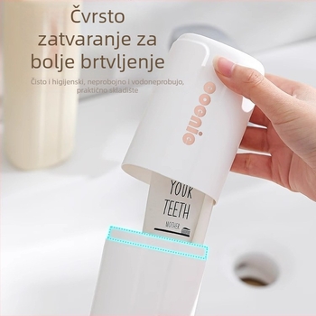 Putni set: kutija za pohranu četkice za zube s čašom za ispiranje, plastična izrada