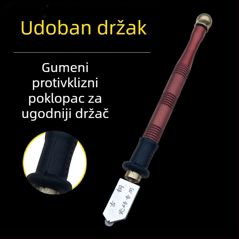 Nož za rezanje stakla i pločica, s valjkastim tipom, metalna drška, Zixuan marka (ovlaštena privatna marka)