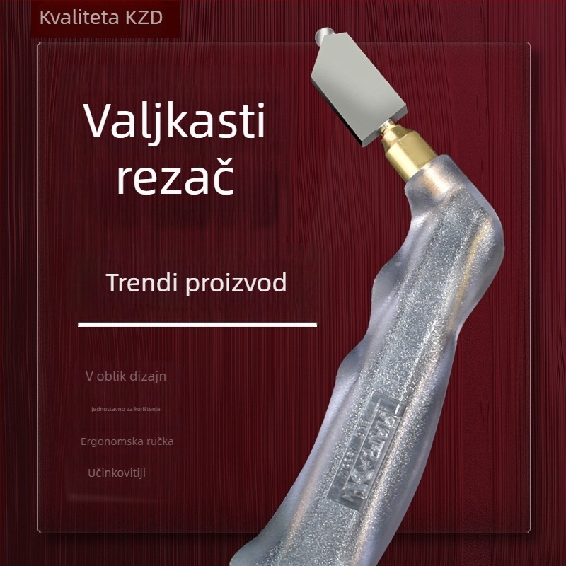Rezač stakla s dijamantnim kotačem, protukliznim valjkom, za rezanje stakla, keramičkih pločica i ogledala