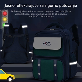 Unisex školska torba za osnovnu školu, poliester, karirani uzorak, zakrivljene naramenice, za razrede 1-2.