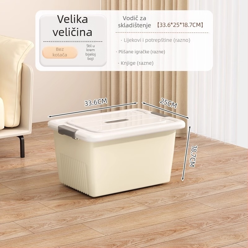 Kutija za pohranu, PP plastika, 30–40L, Model 927, s kotačićima