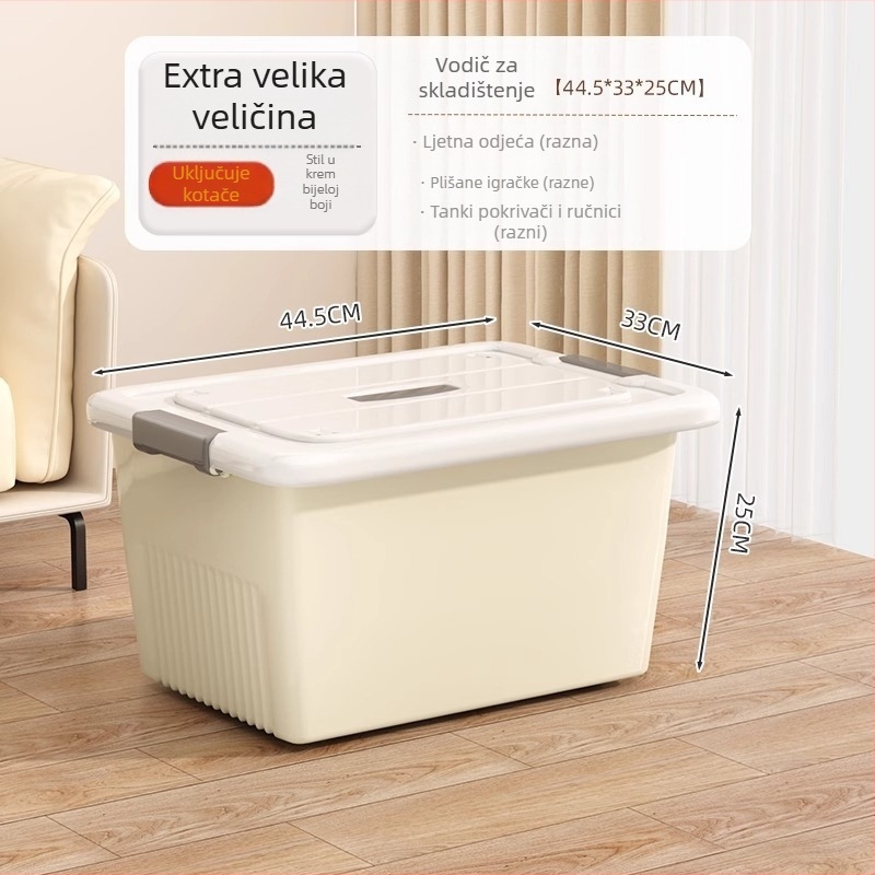 Kutija za pohranu, PP plastika, 30–40L, Model 927, s kotačićima
