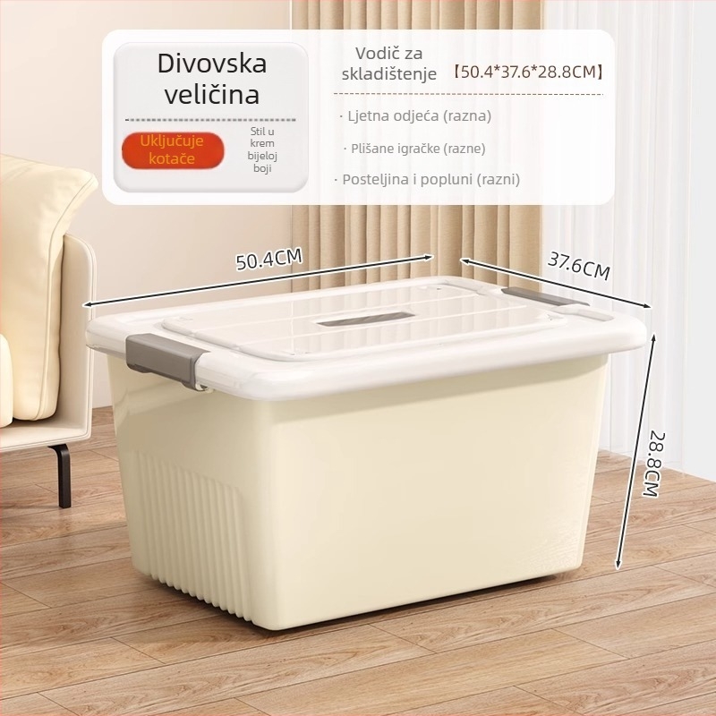 Kutija za pohranu, PP plastika, 30–40L, Model 927, s kotačićima