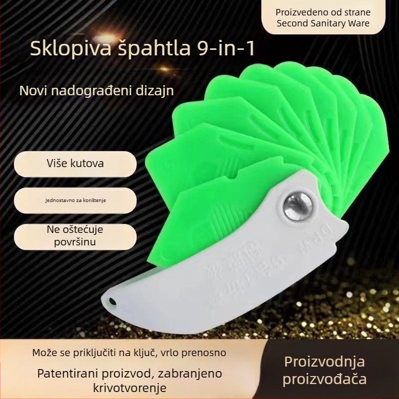9-u-1 višenamjenski scraper za silikon za staklo, plastični alat za kućnu dekoraciju