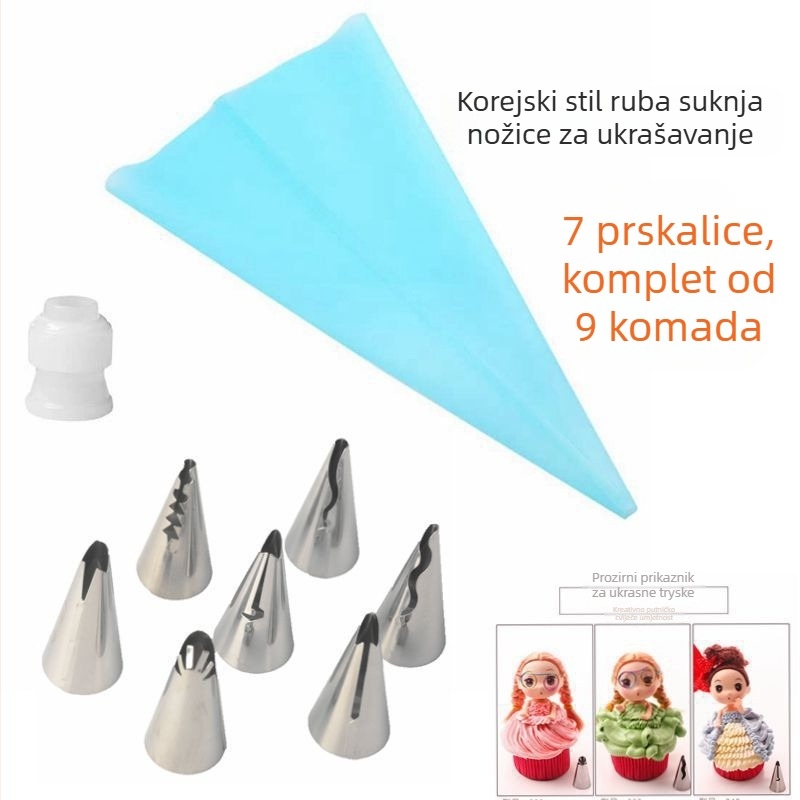 Set vrhova za ukrašavanje torti, 9 komada, EVA materijal, korejskog stila završne rubove za ukrašavanje torti (pakiranje 8x12 cm)