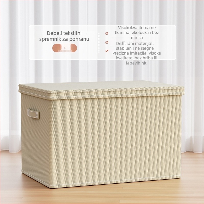 Kutija za odlaganje odjeće, netkani materijal, 30–40 L, sklopiva, s poklopcem, za garderobu