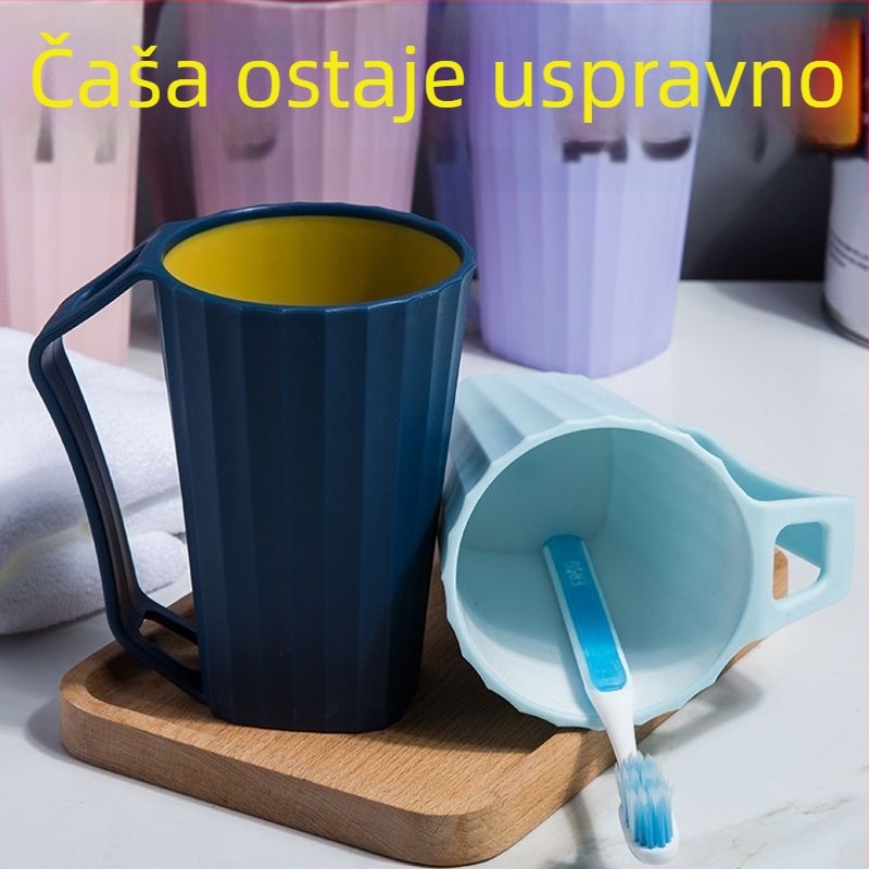 Set čašica za ispiranje usta i četkice za zube za dom, lagani luksuzni dizajn, plastični materijal, velik kapacitet, za parove