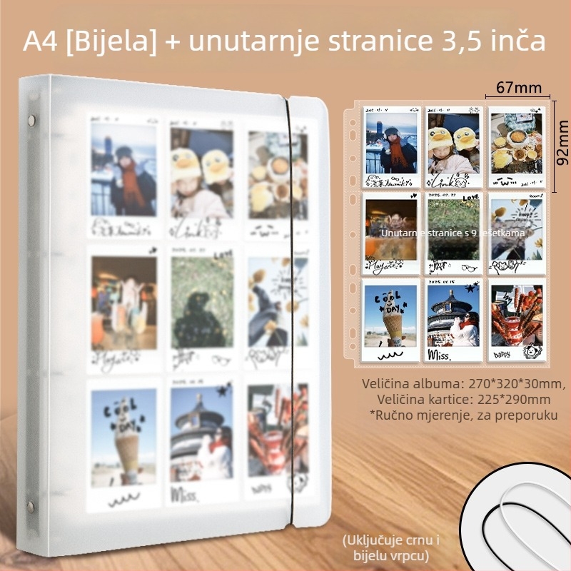 Good Polaroid foto album s izmjenjivim listovima, PP kućište, džepovi 4×9, moguć ispis logotipa, prilagođavanje