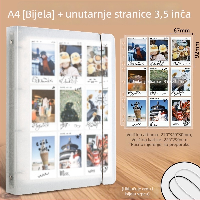 Good Polaroid foto album s izmjenjivim listovima, PP kućište, džepovi 4×9, moguć ispis logotipa, prilagođavanje