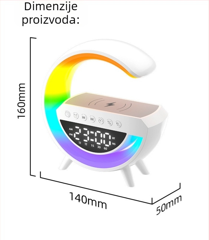 G3401mini Bluetooth zvučnik s budilicom i ambijentalnim svjetlom – 3-u-1, Bluetooth 5.3, 5W, 100Hz-20kHz, SNR ≥70dB, domet 10 m