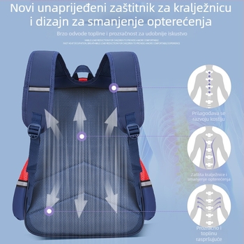 Unisex nylon ruksak za osnovnu školu s prozračnim, vodootpornim i otporim na habanje značajkama, zaštita od krađe i naramenice s zračnom jastukom; podstava od poliestera.