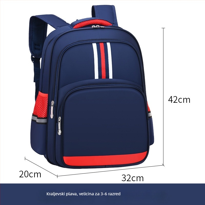 Unisex nylon ruksak za osnovnu školu s prozračnim, vodootpornim i otporim na habanje značajkama, zaštita od krađe i naramenice s zračnom jastukom; podstava od poliestera.