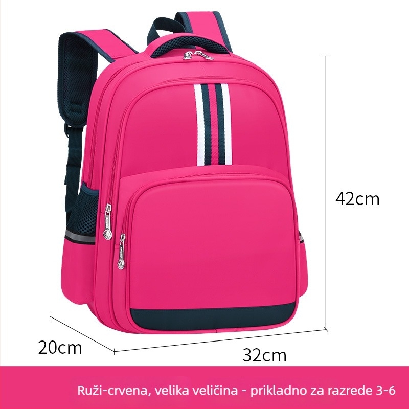 Unisex nylon ruksak za osnovnu školu s prozračnim, vodootpornim i otporim na habanje značajkama, zaštita od krađe i naramenice s zračnom jastukom; podstava od poliestera.