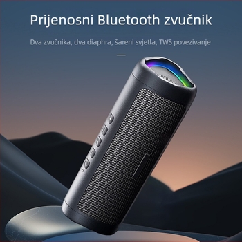 Saberis Bluetooth 5.3 prenosni TWS vodootporni zvučnik, 10W, IPX5, ugrađena baterija 800–1000mAh, domet do 20 m