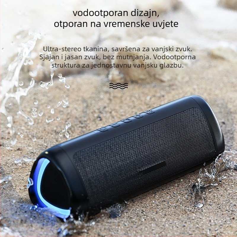 Saberis Bluetooth 5.3 prenosni TWS vodootporni zvučnik, 10W, IPX5, ugrađena baterija 800–1000mAh, domet do 20 m