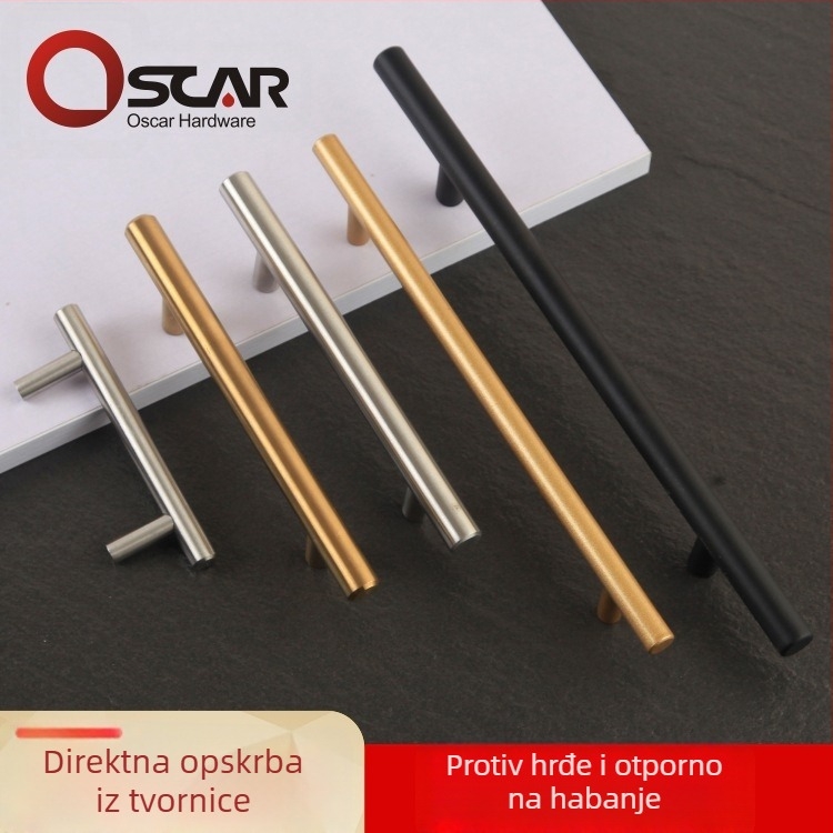Drška za vrata ormara od nehrđajućeg čelika, Oscar, model 15, moderni minimalistički stil, okruglog oblika cijevi