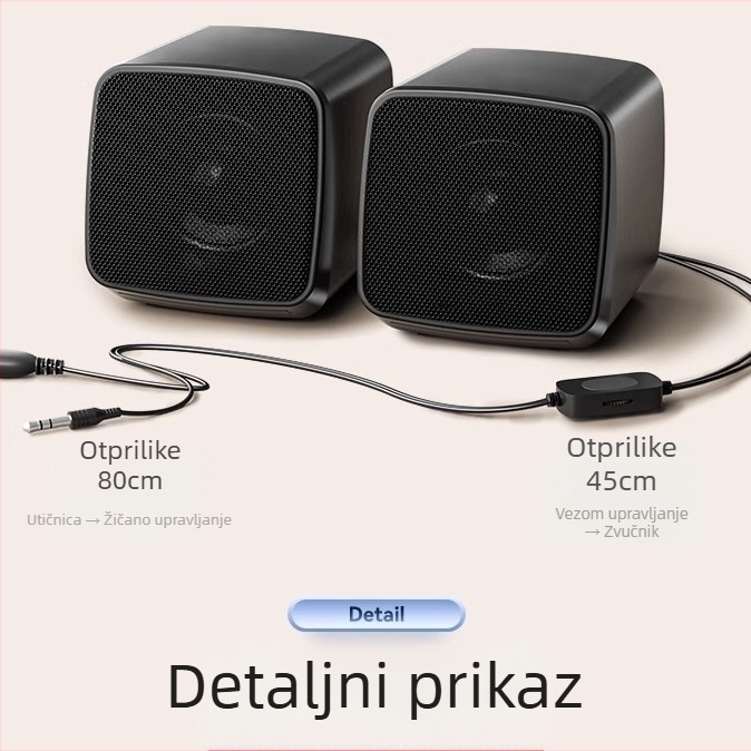 USB mini zvučnik za računalo s dvostrukim zvučnicama, USB sučelje i napajanje 5V
