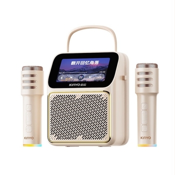 Karaoke zvučnik s prikazom tekstova i ugrađenim mikrofonom, Bluetooth 5.0, dva zvučnika, baterija 4000–6000 mAh